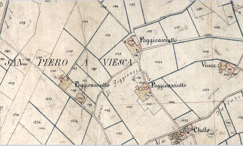 D. Rindi - Mappa del catasto storico regionale 1821